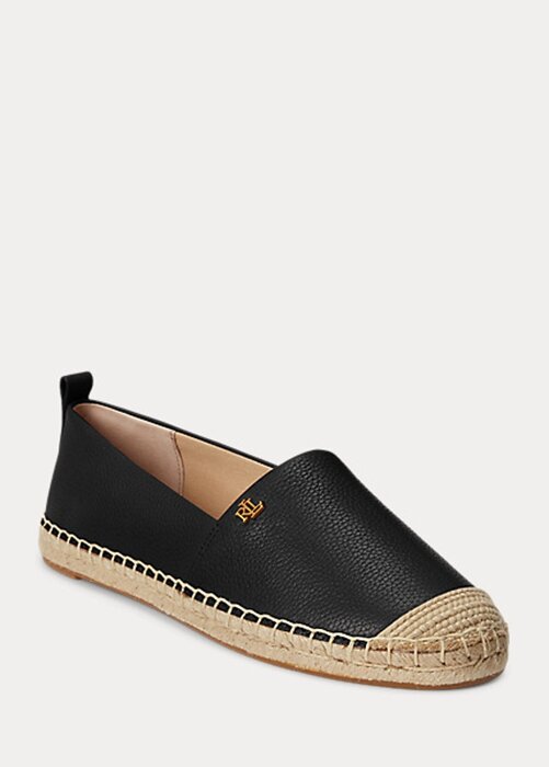 Black Women’s Ralph Lauren Cameryn IV Tumbled Leather Flat Shoes Black Women’s Ralph Lauren Cameryn IV Tumbled Leather Flat Shoes