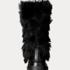Black Women’s Ralph Lauren Celia Shearling & Burnished Leather Boots