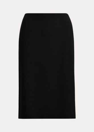 Black Women’s Ralph Lauren Cindy Stretch Wool Crepe Skirts