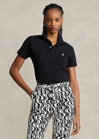 Black Women’s Ralph Lauren Classic Fit Mesh Polo Shirts