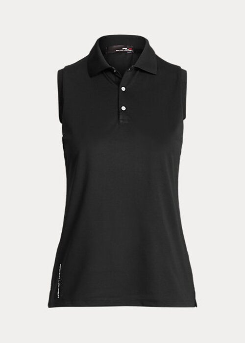 Black Women’s Ralph Lauren Classic Fit Piqué Sleeveless Polo Shirts Black Women’s Ralph Lauren Classic Fit Piqué Sleeveless Polo Shirts