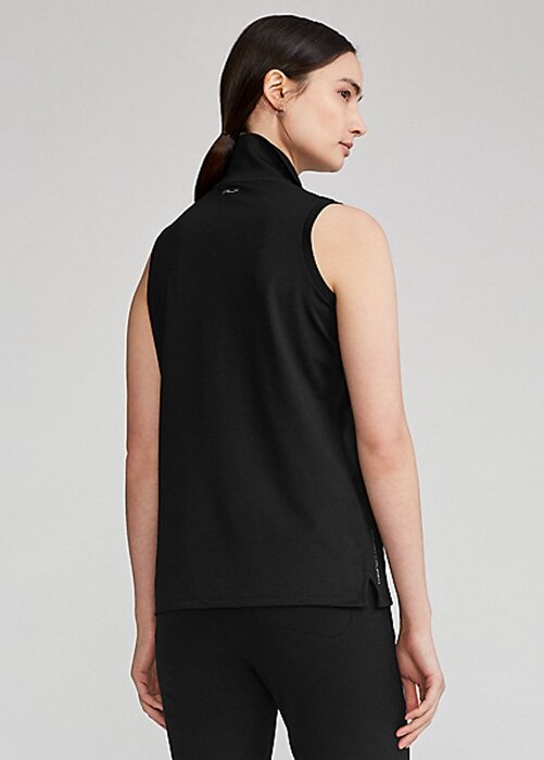 Black Women’s Ralph Lauren Classic Fit Piqué Sleeveless Polo Shirts Black Women’s Ralph Lauren Classic Fit Piqué Sleeveless Polo Shirts