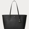 Black Women’s Ralph Lauren Crosshatch Leather Large Clare Tote Bags