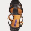 Black Women’s Ralph Lauren Dakota Burnished Calfskin Sandals