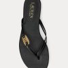 Black Women’s Ralph Lauren Emalia Nappa Leather Flip Flops