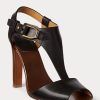 Black Women’s Ralph Lauren Emilie Welington Calfskin Sandals