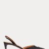 Black Women’s Ralph Lauren Garland Calfskin Slingback Heels