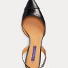 Black Women’s Ralph Lauren Garland Calfskin Slingback Heels