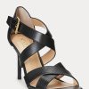 Black Women’s Ralph Lauren Gisella Burnished Leather Heels