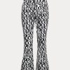 Black Women’s Ralph Lauren Graphic-Motif Sateen Kick-Flare Pants