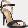 Black Women’s Ralph Lauren Gwen Burnished Leather Sandals