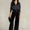 Black Women’s Ralph Lauren High-rise Wide-leg Cropped Jeans