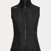Black Women’s Ralph Lauren Hybrid Mockneck Zip Vest