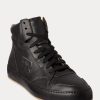 Black Women’s Ralph Lauren Jaemyn Calfskin High-Top Sneakers