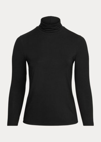 Black Women’s Ralph Lauren Jersey Turtleneck Tops