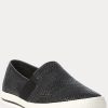 Black Women’s Ralph Lauren Jinny Woven Slip-On Sneakers