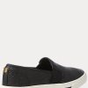 Black Women’s Ralph Lauren Jinny Woven Slip-On Sneakers