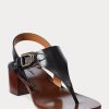 Black Women’s Ralph Lauren Julie Welington Calfskin Sandals