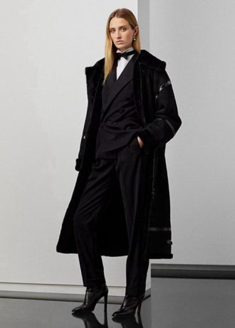 Black Women’s Ralph Lauren Lanthe Merino Shearling  Coats