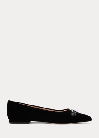 Black Women’s Ralph Lauren Lilah Velvet Ballet Flat Shoes Black Women’s Ralph Lauren Lilah Velvet Ballet Flat Shoes