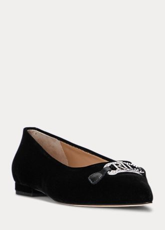 Black Women’s Ralph Lauren Lilah Velvet Ballet Flat Shoes Black Women’s Ralph Lauren Lilah Velvet Ballet Flat Shoes