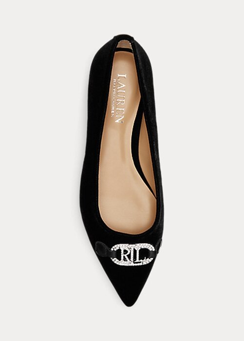 Black Women’s Ralph Lauren Lilah Velvet Ballet Flat Shoes Black Women’s Ralph Lauren Lilah Velvet Ballet Flat Shoes