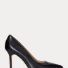 Black Women’s Ralph Lauren Lindella II Burnished Leather Heels