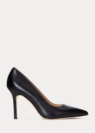 Black Women’s Ralph Lauren Lindella II Burnished Leather Heels