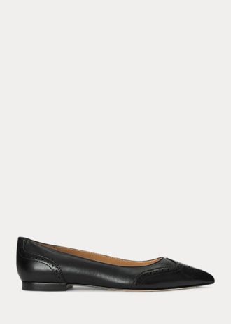 Black Women’s Ralph Lauren Loraine Burnished Leather Ballet Flat Shoes Black Women’s Ralph Lauren Loraine Burnished Leather Ballet Flat Shoes