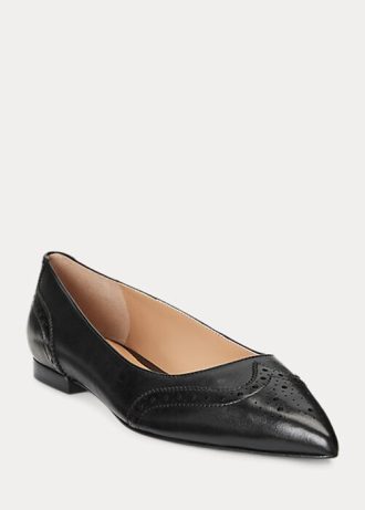 Black Women’s Ralph Lauren Loraine Burnished Leather Ballet Flat Shoes Black Women’s Ralph Lauren Loraine Burnished Leather Ballet Flat Shoes