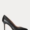 Black Women’s Ralph Lauren Lynden Burnished Leather Heels