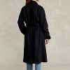 Black Women’s Ralph Lauren Peak-Lapel Wool-Blend Wrap Coats