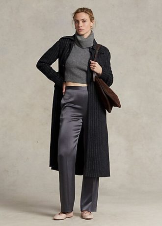 Black Women’s Ralph Lauren Pinstripe Double-Faced Coats