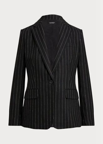 Black Women’s Ralph Lauren Pinstripe Linen-blend Twill  Blazers