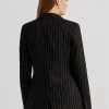 Black Women’s Ralph Lauren Pinstripe Linen-blend Twill  Blazers