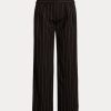 Black Women’s Ralph Lauren Pinstripe Wool Crepe Wide-Leg Pants