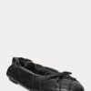 Black Women’s Ralph Lauren Quilted Lambskin Ballet Flat Shoes