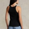 Black Women’s Ralph Lauren Ribbed Cotton Tanks