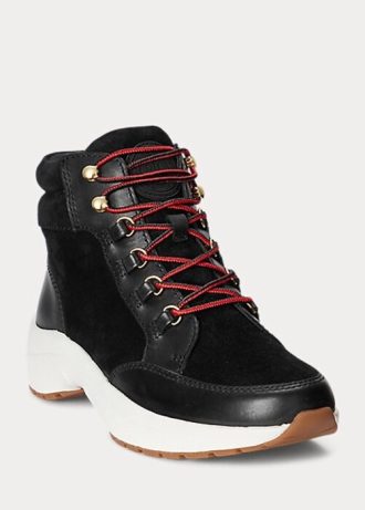 Black Women’s Ralph Lauren Rylee Suede & Leather High-Top Sneakers