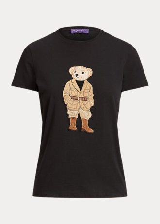 Black Women’s Ralph Lauren Safari Polo Bear Cotton T Shirts