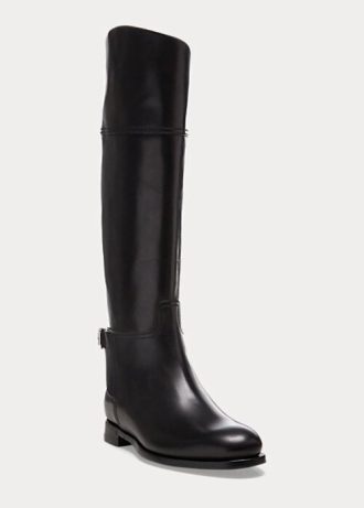 Black Women’s Ralph Lauren Sallen Calfskin Riding Boots