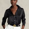 Black Women’s Ralph Lauren Silk Charmeuse Shirts Black Women’s Ralph Lauren Silk Charmeuse Shirts