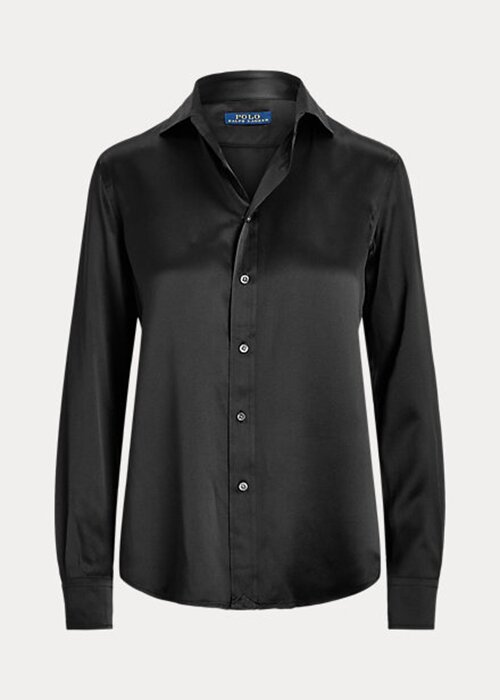 Black Women’s Ralph Lauren Silk Charmeuse Shirts Black Women’s Ralph Lauren Silk Charmeuse Shirts