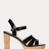 Black Women’s Ralph Lauren Soffia Patent Leather Sandals