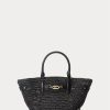 Black Women’s Ralph Lauren Straw Small Daphney Tote Bags