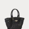 Black Women’s Ralph Lauren Straw Small Daphney Tote Bags