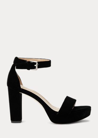 Black Women’s Ralph Lauren Sylvia Velvet Heels