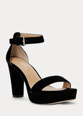 Black Women’s Ralph Lauren Sylvia Velvet Heels
