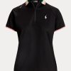 Black Women’s Ralph Lauren Tailored Fit Quarter-Zip Polo Shirts