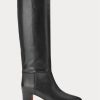 Black Women’s Ralph Lauren Tall Calfskin Boots Black Women’s Ralph Lauren Tall Calfskin Boots